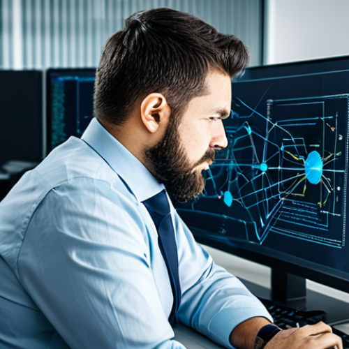 Home 7 Security Vulnerability Assessment**
"A professional cybersecurity analyst in a brightly lit office, examining a network diagram displayed on multiple monitors. The scene depicts a vulnerability scan in progress. Various lines of code and network nodes are visible, but abstract and non-specific. The analyst is fully clothed in business casual attire. Safe for work. Appropriate content. Perfect anatomy. Natural proportions. Professional. Modest. Family-friendly."
**