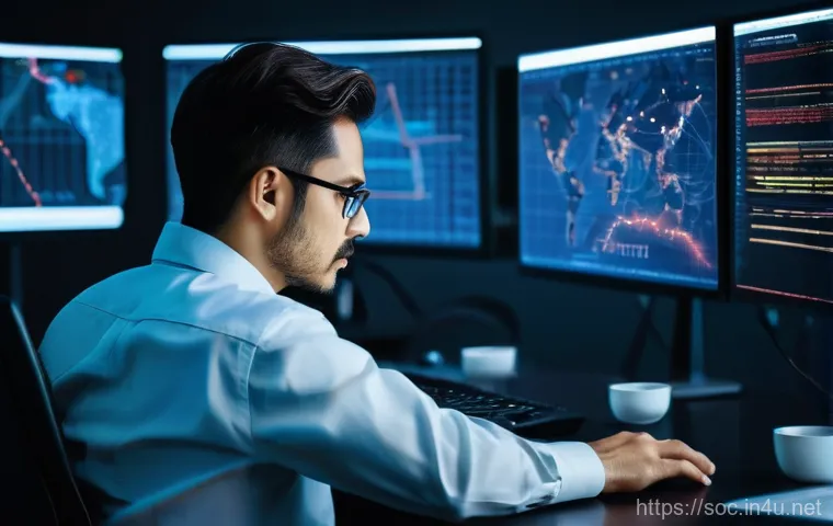 보안관제 전문가 필수 소프트 스킬 - Cybersecurity Team Collaboration in a Modern SOC**

*   **Prompt:** A diverse group of four cybersec...