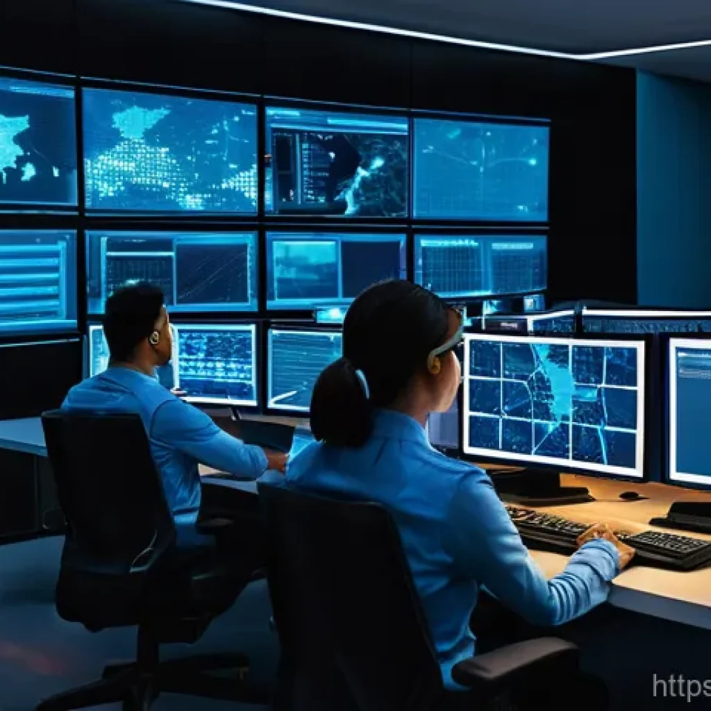 보안관제센터 근무 시간과 라이프 밸런스 - **Prompt 1: The Vigilant Guardians of the Digital Realm**
A wide shot of a futuristic yet functi...