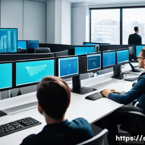 보안관제센터와 DevSecOps 협업 사례 - **DevSecOps in Action: Collaborative Security Integration**
    A diverse team of 5-6 professional d...